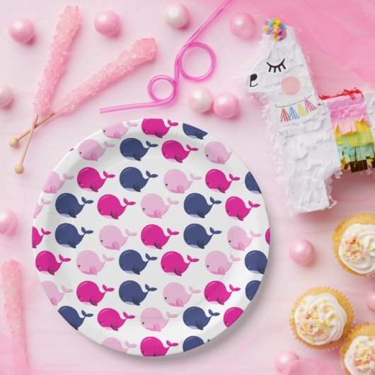 Niedliche Wale, Walmuster, Meerestiere Pappteller (Party)