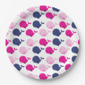 Niedliche Wale, Walmuster, Meerestiere Pappteller (Vorderseite)