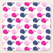 Niedliche Wale, Walmuster, Meerestiere Rechteckiger Pappuntersetzer (Vorderseite)