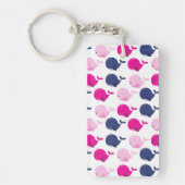 Niedliche Wale, Walmuster, Meerestiere Schlüsselanhänger (Vorderseite)