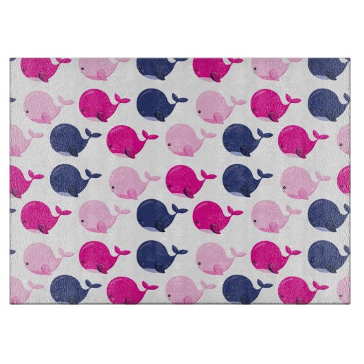 Niedliche Wale, Walmuster, Meerestiere Schneidebrett (Vorderseite)