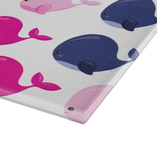 Niedliche Wale, Walmuster, Meerestiere Schneidebrett (Ecke)