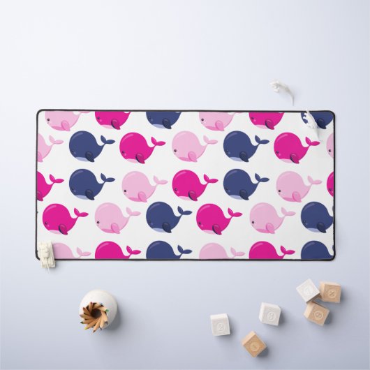 Niedliche Wale, Walmuster, Meerestiere Schreibtischunterlage (Kindertisch)