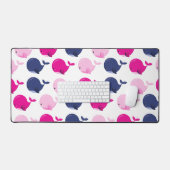 Niedliche Wale, Walmuster, Meerestiere Schreibtischunterlage (Tastatur & Maus)