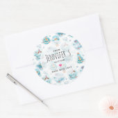 Niedliche Wale Wasserfarben Küche Runder Aufkleber (Umschlag)