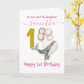 niedliche Walfrau 1. Geburtstagskarte Karte (Gelbe Blume)