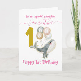 niedliche Walfrau 1. Geburtstagskarte Karte