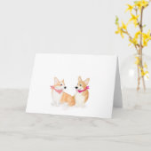 Niedliche walisische Korgie mit rosa Bandane Karte (Gelbe Blume)