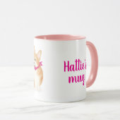 Niedliche walisische Korgis mit rosa Bandanas Tass Tasse (VorderseiteRechts)