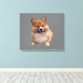 Niedliche Walisische Leinwand Corgi (Insitu (Holzboden))