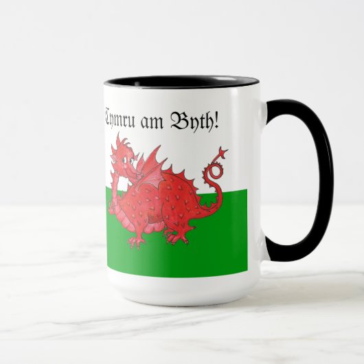 Niedliche Walisische Rote Drache-Ringer-Tasse indi Tasse (Rechts)