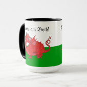 Niedliche Walisische Rote Drache-Ringer-Tasse indi Tasse (Vorderseite Links)