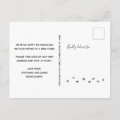 Niedliche Walking-Pfade drucken Moderne Skriptbewe Ankündigungspostkarte (Rückseite)