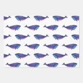 Niedliche Walkunst Zeichne im Ozean Blau und Weiß Geschenkpapier Set (Vorderseite 3)