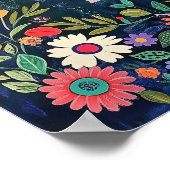 Niedliche Wall Art for Girls - Blaue Blume der Blu Poster (Ecke)