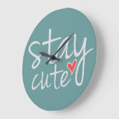 Niedliche Wall Clock bleibe, grau Große Wanduhr (Winkel)