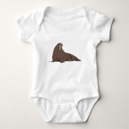 Niedliche Walrus-Illustration Baby Strampler