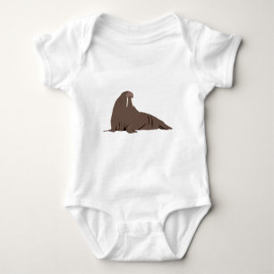Niedliche Walrus-Illustration Baby Strampler