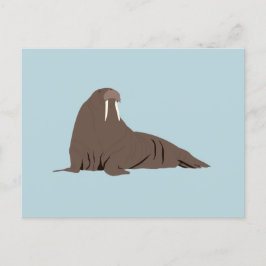 Niedliche Walrus-Illustration Feiertagspostkarte