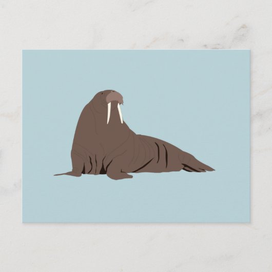 Niedliche Walrus-Illustration Feiertagspostkarte (Vorderseite)