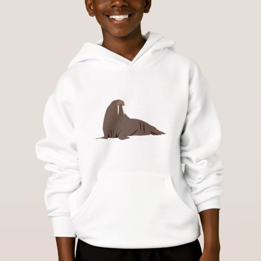 Niedliche Walrus-Illustration Hoodie (Vorderseite)