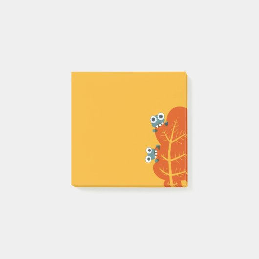 Niedliche Wanzen essen Herbst-Blatt Post-it Klebezettel (Vorderseite)