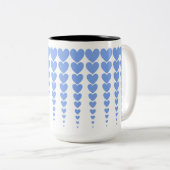Niedliche Warm Periwinkle Blue Heart Tinsels Zweifarbige Tasse (VorderseiteRechts)