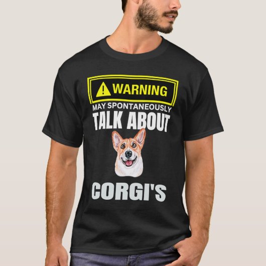 Niedliche Warnung kann spontan über Corgis T-Shirt (Vorderseite)