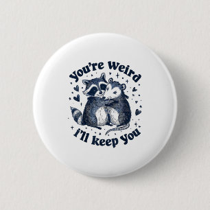 Niedliche Waschbär-Opossum-Umarmung-eines-sonderba Button