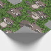 niedliche Waschbären Mülleimer Geschenkpapier (Ecke)