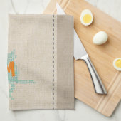 Niedliche Wäsche Aussehen Minze Mit Monogramm Katz Geschirrtuch (Viertel Falte)