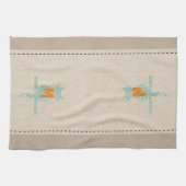 Niedliche Wäsche Aussehen Minze Mit Monogramm Katz Geschirrtuch (Horizontal)