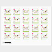 Niedliche Wäscheleine Babyduschenaufkleber Quadratischer Aufkleber (Blatt)