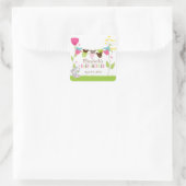 Niedliche Wäscheleine Babyduschenaufkleber Quadratischer Aufkleber (Tasche)