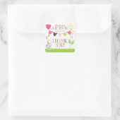 Niedliche Wäscheleine Babyduschenaufkleber Quadratischer Aufkleber (Tasche)