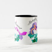 Niedliche Wasser-Lilien-Meerjungfrau-Tasse Zweifarbige Tasse (Mittel)