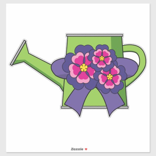 Niedliche Wasserdose mit Blume Bouquet Aufkleber (Blatt)