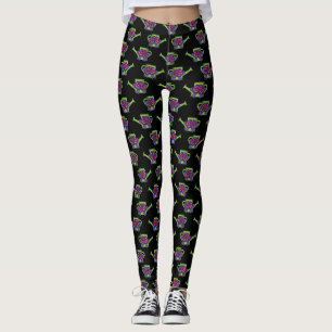 Niedliche Wasserdose mit Blume Bouquet Leggings