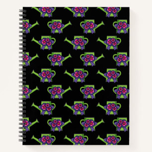Niedliche Wasserdose mit Blume Bouquet Notizblock