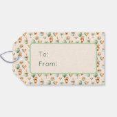 Niedliche Wasserfarbe 1. Geburtstag Geschenkanhänger (Rückseite Horizontal)