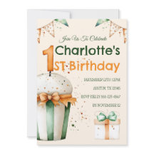 Niedliche Wasserfarbe 1 Geburtstagskuchen & Gesche