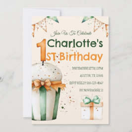 Niedliche Wasserfarbe 1 Geburtstagskuchen & Gesche