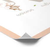 Niedliche Wasserfarbe ABC Tier Alphabet Kinderzimm Poster (Ecke)