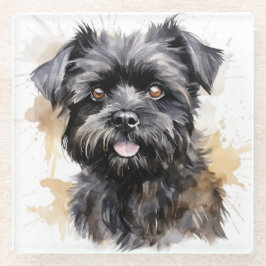 NIEDLICHE WASSERFARBE AFFENPINSCHER PUPPIERHUNDE GLASUNTERSETZER