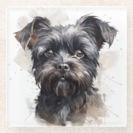 NIEDLICHE WASSERFARBE AFFENPINSCHER PUPPIERHUNDE GLASUNTERSETZER