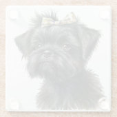NIEDLICHE WASSERFARBE AFFENPINSCHER PUPPIERHUNDE GLASUNTERSETZER (Rückseite)