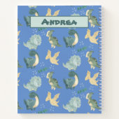 Niedliche Wasserfarbe auf hellblauer Dinosaurier-M Notizblock (Rückseite)