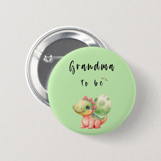 Niedliche Wasserfarbe Baby Dinosaurier Oma-to-be-T Button (Vorne & Hinten)