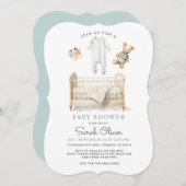 Niedliche Wasserfarbe Baby Things Babydusche Einladung (Vorne/Hinten)