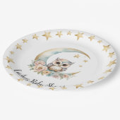 Niedliche Wasserfarbe Babyduschplatte Pappteller (Schrägansicht)